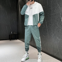 Dropshipping Patchwork Hip Hop Casual męskie zestawy 2022 koreański styl 2 sztuka zestawy ubrania mężczyźni Streetwear Fitness mężczyzna dres 3